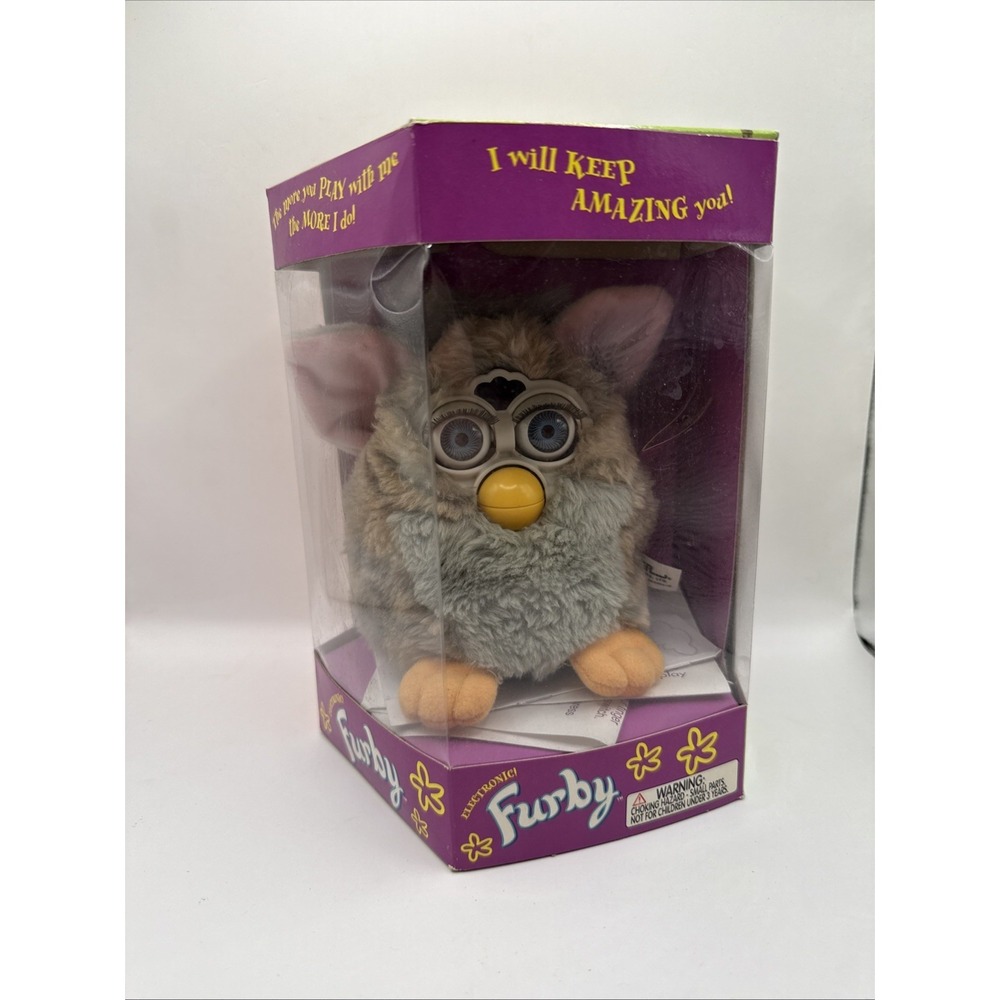 Furby Tiger Electronics‎ Model 70-800 Grey With Blue Eyes Striped W/box & Manual